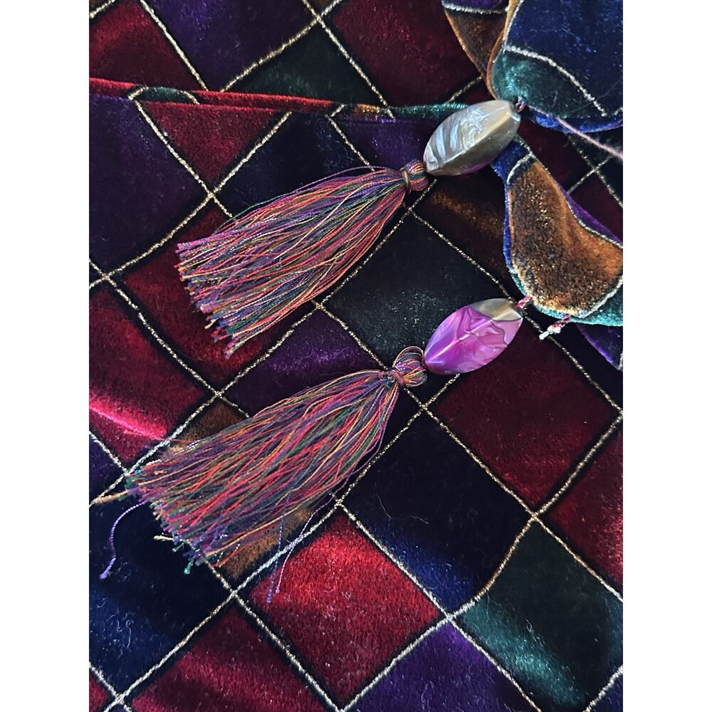 2 Pier 1 Imports Velvet Pillow Sham Cover Diamond Jewel Tone Retired 18 X 18 - Picture 5 of 10